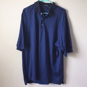 ☘️HP☘️Men's polo XL Navy & Black striped.